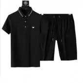 2021 armani chandal manche courte homme logo graphic t-shirt shorts noir